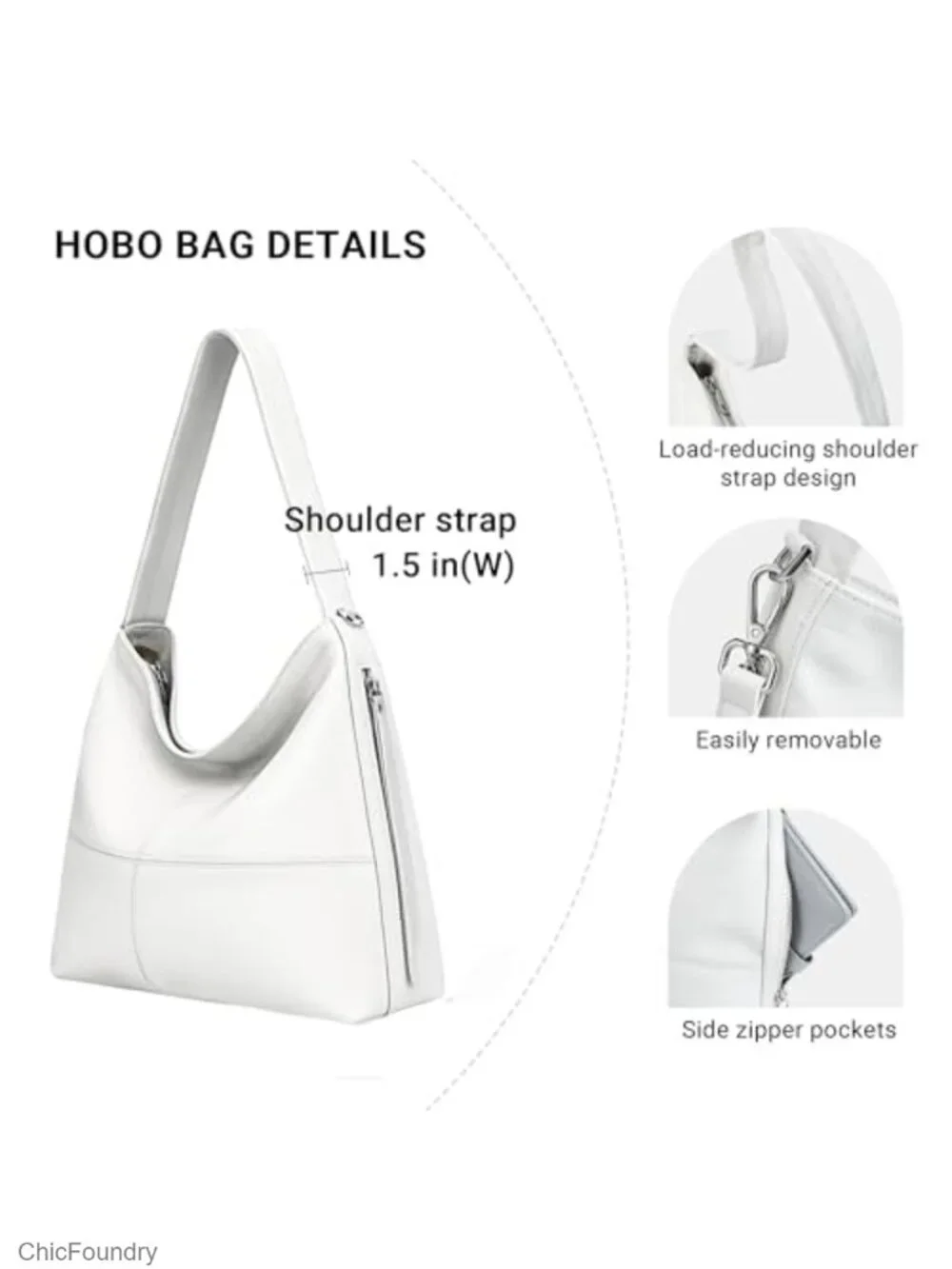Genuine Leather Hobo Bag Women Crossbody Tote Shoulder Handbag 2 Straps